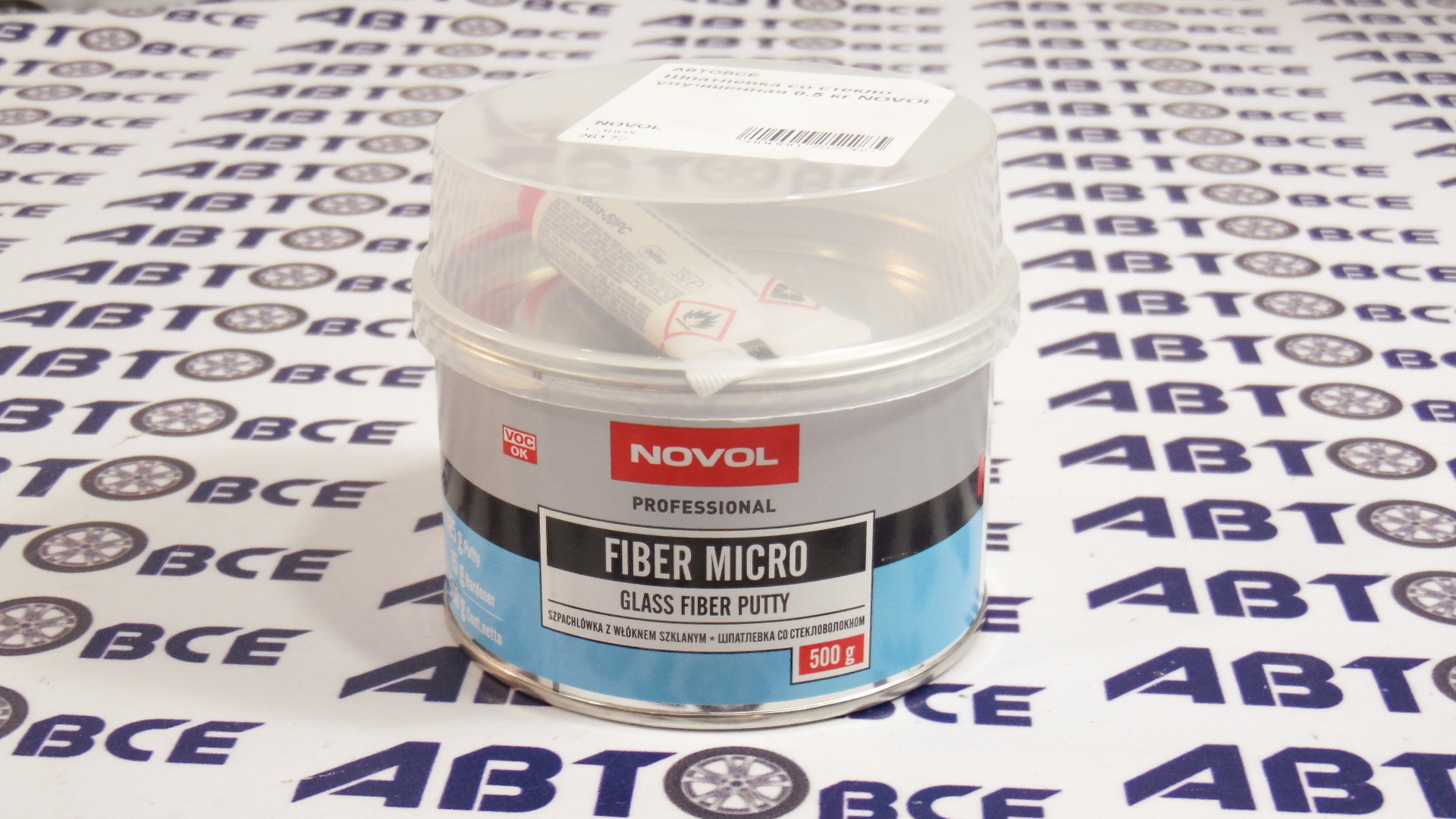 Шпатлевка со стекло улучшенная 0,5 кг (Micro fiber) NOVOL